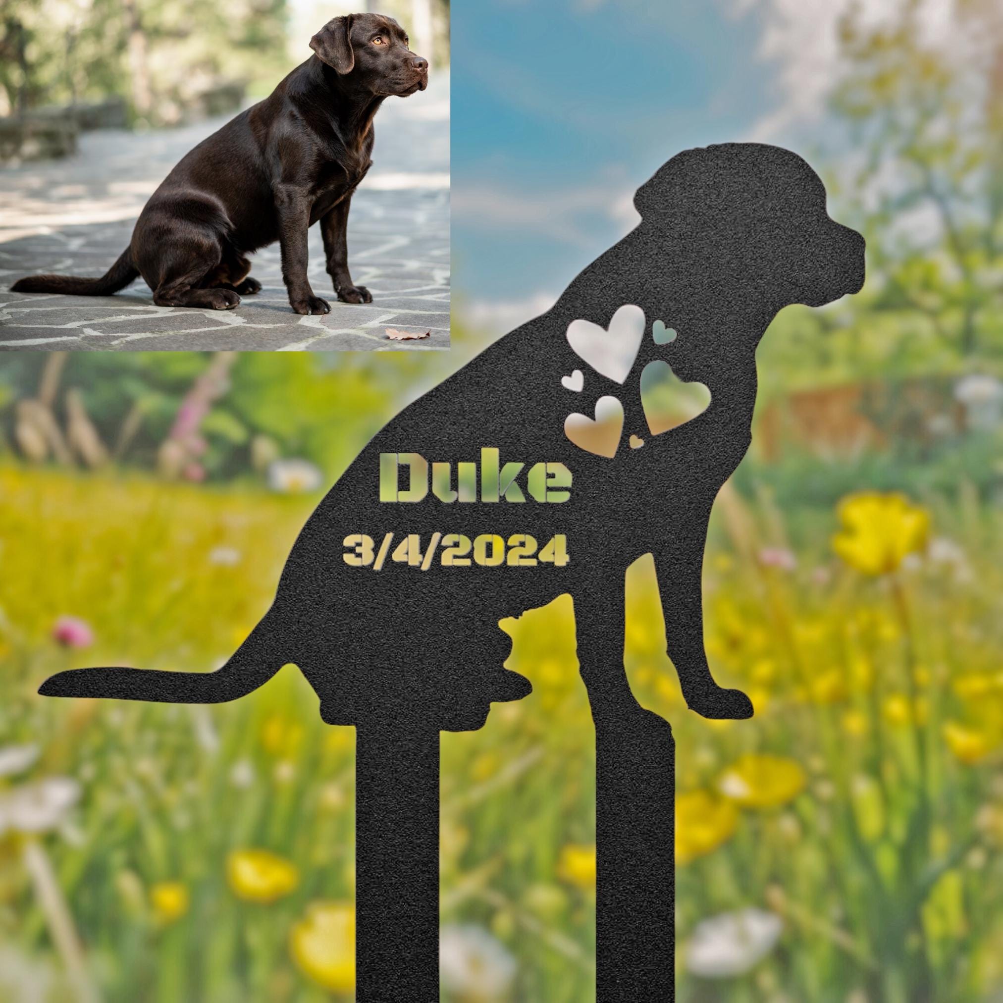 Custom Dog Memorial Stake, Dog Grave Marker, Custom Dog Breed Metal Stake, Personalized Dog Garden Sign, Pet Loss Gift, Garden Decor