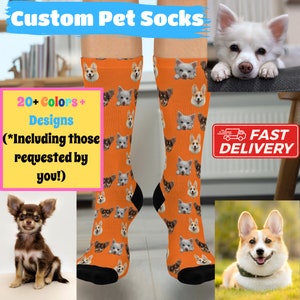 Custom Pet Photo Socks Personalized Pet Socks Custom Dog Socks Custom Cat Socks Fathers Day Gifts Cat Dad Gift Dog Dad Gifts Dog Face Socks