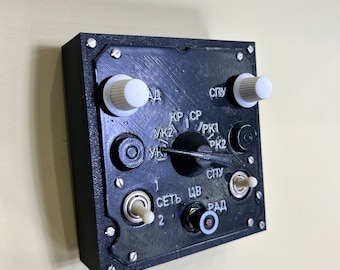 DCS Mi-24P Radio Selector Panel SPU-8 with buttons/switches/encoders ready to solder.