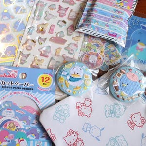 Sanrio Charaktere Hapidanbui Waren Lot gestickt Dose Aufkleber Pinguin TUXEDOSAM Masking Tape Ente PEKKLE Neue Lucky Bag Retro selten