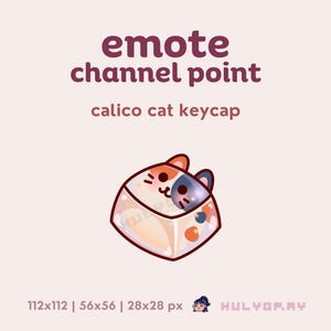 Calico Cat Keycap | Channel Point | Twitch Emote | Kawaii Kitty | Jelly Mechanical Keyboard | Sparkly | Discord | YouTube | Stream Graphics