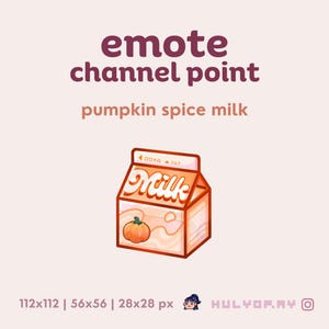 Pumpkin Spice Milk Carton | Channel Point | Twitch Emote | Autumn | Hydrate Reward | Drink Redeem | Cafe | Breakfast | Discord | YouTube