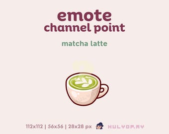 Mensaje/emoticono de Matcha Latte para Twitch, Discord y YouTube (descarga digital)
