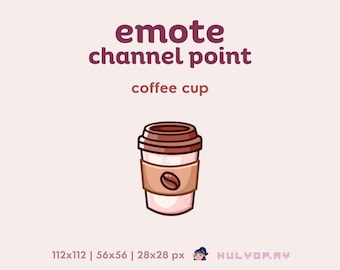 Mensaje/emoticono de taza de café para Twitch, Discord y YouTube (descarga digital)