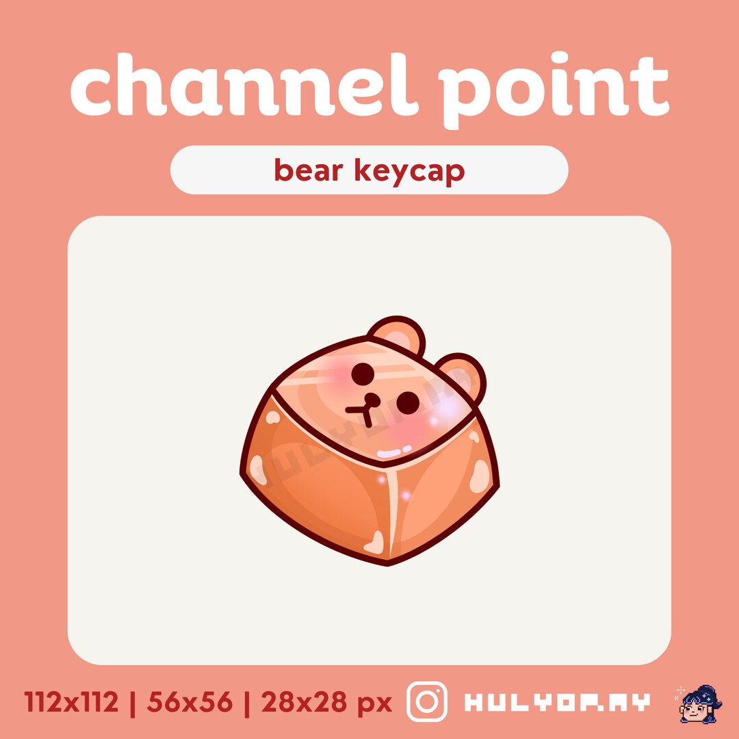Bear Keycap Channel Point Twitch Emote Cute Brown Teddy Grizzly Kawaii ...