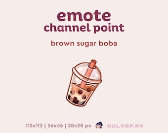 Brown Sugar Boba Channel Point | Emote for Twitch, Discord, and YouTube (Digital Download)