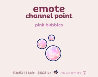 Mensaje/emoticono de burbujas rosas para Twitch, Discord y YouTube (descarga digital)