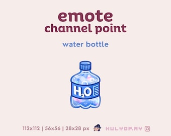 Emote/Emote de botella de agua para Twitch, Discord y YouTube (descarga digital)