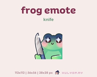 Rana / Emote de Twitch / Cuchillo / Punto de canal / Sapo / Lindo / Discord / YouTube / Jugador / Gráficos de transmisión