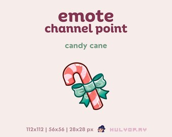 Bastón de caramelo / Punto de canal / Emote de Twitch / Menta / Navidad / Felices fiestas / Cinta / Invierno / Discord / YouTube / Canjear / Transmisión