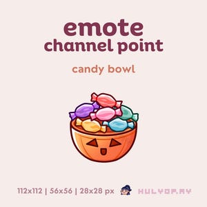 Bol de bonbons | Pointe du chenal | Emote Twitch | Halloween effrayant | Des bonbons ou un sort | Automne Automne | Discorde | YouTube | Échanger | Graphismes de flux