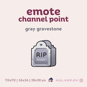 May include: A gray tombstone with a heart and the word "RIP" on it. The tombstone is a cartoon illustration of a grave.