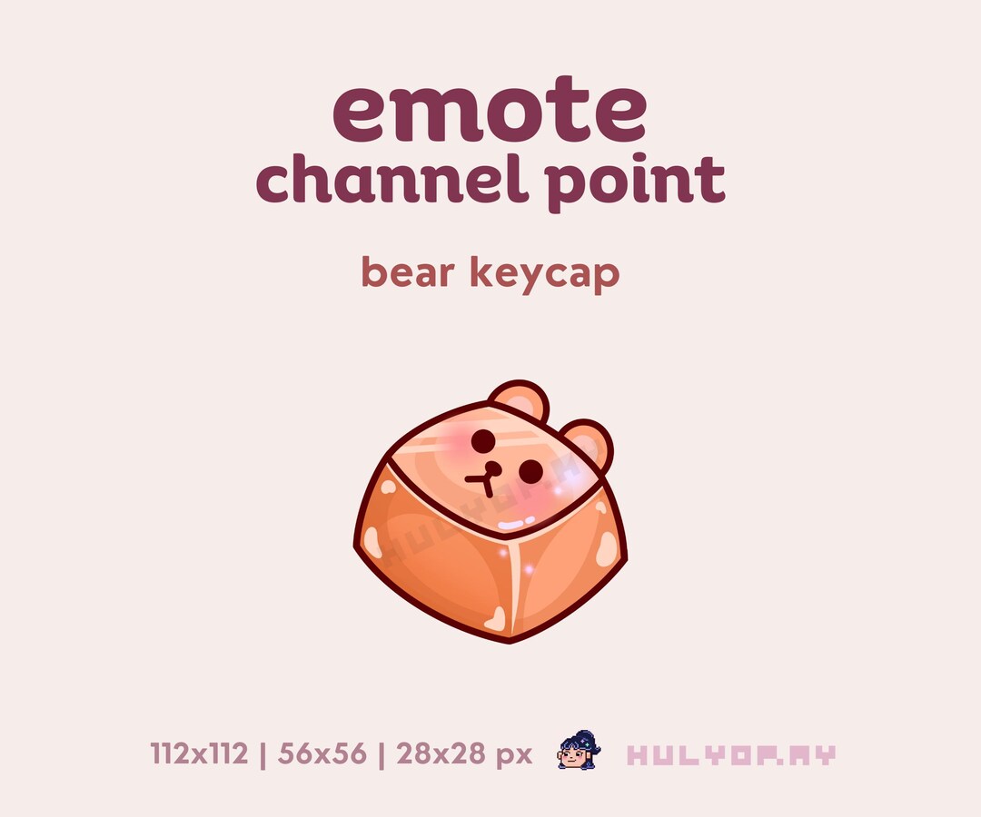 Bear Keycap | Channel Point | Twitch Emote | Cute Brown Teddy | Grizzly ...