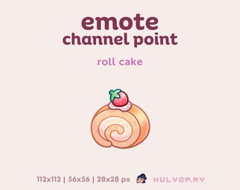 Mensaje/emoticono de Roll Cake para Twitch, Discord y YouTube (descarga digital)