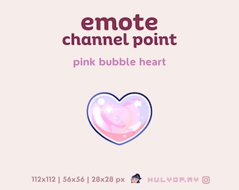 Mensaje/emoticono de corazón de burbuja rosa para Twitch, Discord y YouTube (descarga digital)
