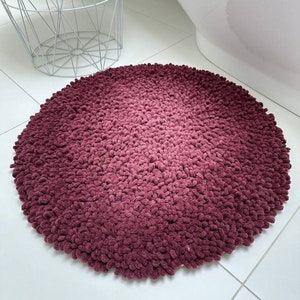 Soft bath mat 2030inch/5075cm, turquoise crochet rug zdjęcie 3