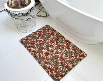 Handmade Multicolor Tufted Bath Mat Soft Accent Rug