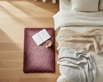 Handmade Ombre Plush Rug for Bedroomб Minimalist Home Style