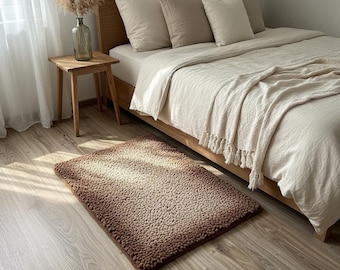 Handmade Ombre Plush Rug for Bedroom Minimalist Home Style