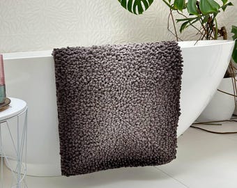 Warm Grey Plush Bath Mat Soft, Absorbent, Nonslip - 20x32 inch