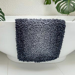 Black&Grey Handmade Bath Mat - Deluxe Touch for Bathroom, 20*40 inch