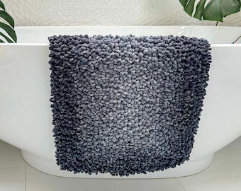 Black&Grey Handmade Bath Mat - Deluxe Touch for Bathroom, 20*40 inch