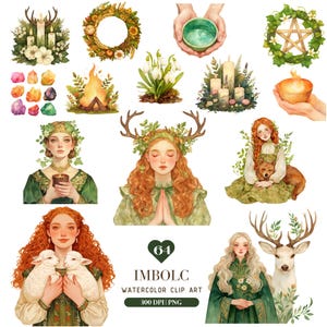 Aquarelle Imbolc spirituel Clipart, clipart sorcière païenne, déesse fée reine GraphicsPNG, clipart Wicca, wiccan celtique néo-païenne, sorcellerie