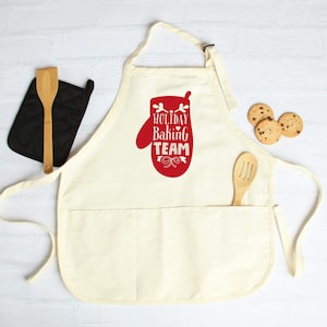 Holiday baking team apron, holiday baking team, christmas apron, xmas apron, cookie bake, christmas gift