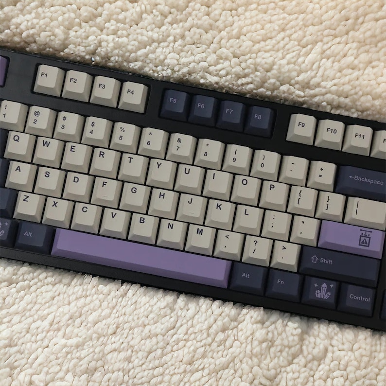 Purple Amethyst Diamond Classic Theme Cute Keycaps Set for - Etsy
