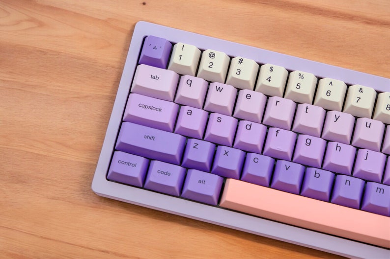 Keycaps Set Purple Colors Minimalist Theme Cute Cool for Mechanical ...