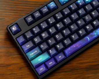 Starry Aurora Night Sky Cute Cool Keycaps Set for Mechanical Keyboard | 139 keys | Cherry Profile | MX Switch Type | PBT Material