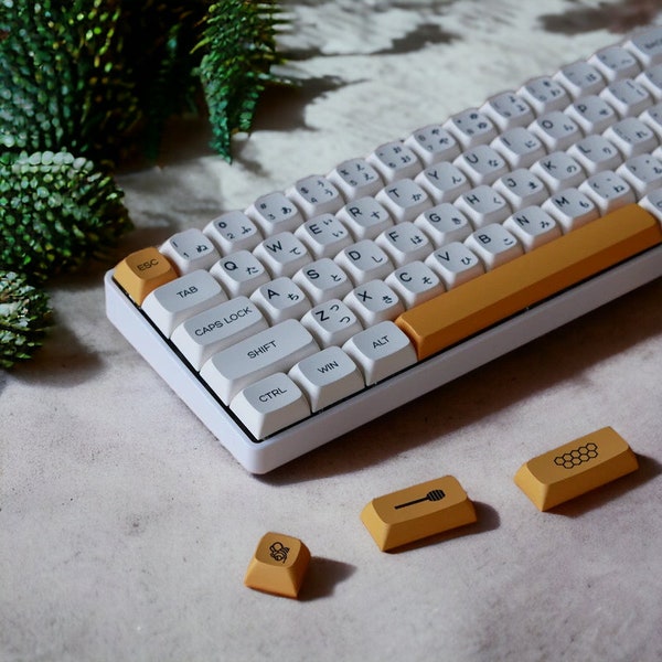 Nectar Pollen Beekeeper Theme Cute Cool Keycaps Set for Mechanical Keyboard | 140 keys | XDA Profile | MX Switch Type | PBT Material