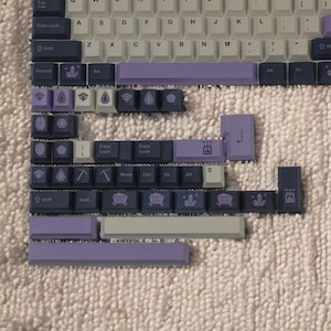 Purple Amethyst Diamond Classic Theme Cute Keycaps Set for Mechanical ...