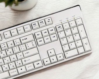 Minimalist Flower Black White Japanese Keycap Set for Mechanical Gaming Keyboard | 125 keys | Cherry Profile | MX Switch Type | PBT Material