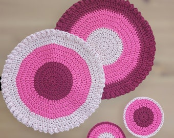 Juego de salvamanteles de crochet (8 uds.)