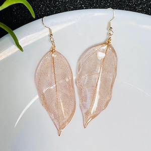 Resin dipped real leave earrings, unique gift for her, one of a kind gift summer earrings, gold/ red/ pink/orange/yellow leaves earrings