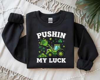 Pushin My Luck St. Patrick's Day tractor Ierse humor png