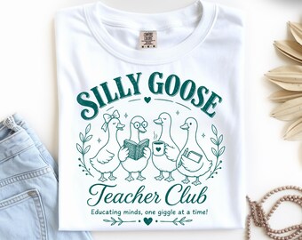 Silly Goose Teacher Club Funny Goose Women Back to School-T-shirt png