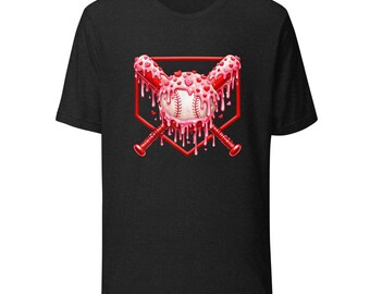 Uniseks T-shirt honkbal jongens Ice Cream Drip Heart Valentijnsdag