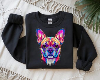 Kleurrijke Franse bulldog, png
