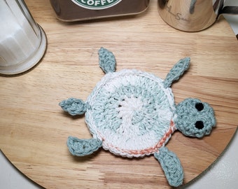 Turtle Coaster Pattern Crochet, quick easy beginner friendly pattern