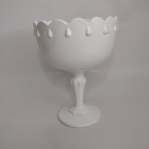 Vintage White Pedestal Teardrop Compote