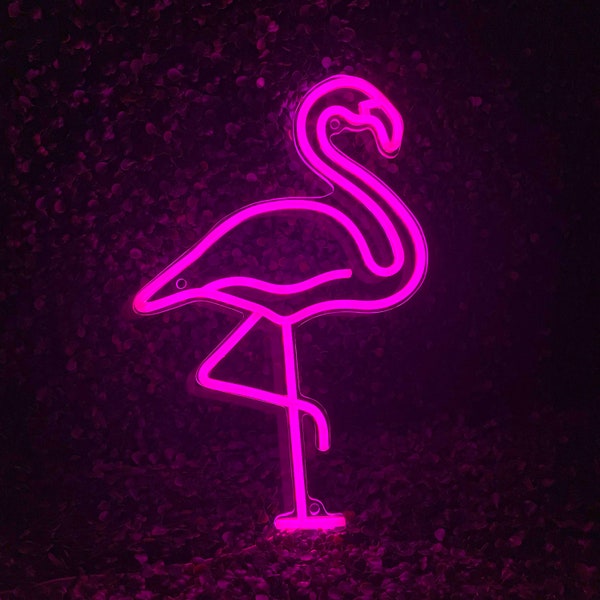 Flamant Rose Retro - Néon LED Décoratif - Décoration Intérieur pour Salon et Bar