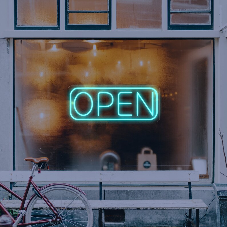 Neon Sign Window Frame Open Rectangle LED Neon Sign, Ideal for a Luminous Window, Open ...