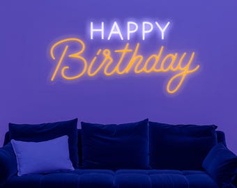 Happy Birthday LED Neon Sign, Party Neon, Neon Light, Neon Artist Craftsman, Light Sign, Neon Designs, Gift Idea, Events