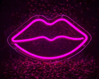 LED Lips Neon Sign, Neon Decor, Neon Sign for Bedroom, Glamorous Neon, Neon Light, Neon Artisan, Neon Artist, Neon Designs