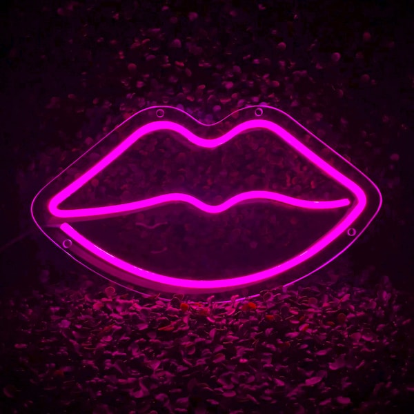 Néon "Lèvres" - Illuminez Votre Espace avec l'Art Abstrait