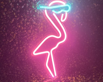 Neon Flamingo LED Sign, neon for bar, neon light, neon craftsman, neon artist, light sign, retro neon designs, gift idea
