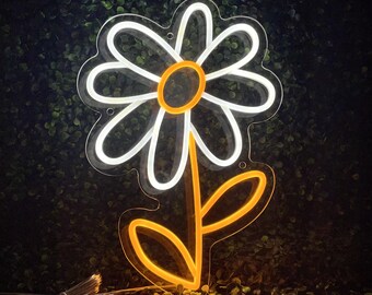 LED Daisy Neon, Flower Neon Sign, Bedroom Neon Sign, Neon Light, Neon Artisan, Neon Artist, Neon Designs, Light Sign