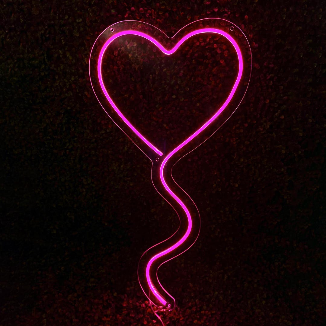 LED Heart Balloon Neon Sign, Love Light Sign, Valentine's Day Gift ...